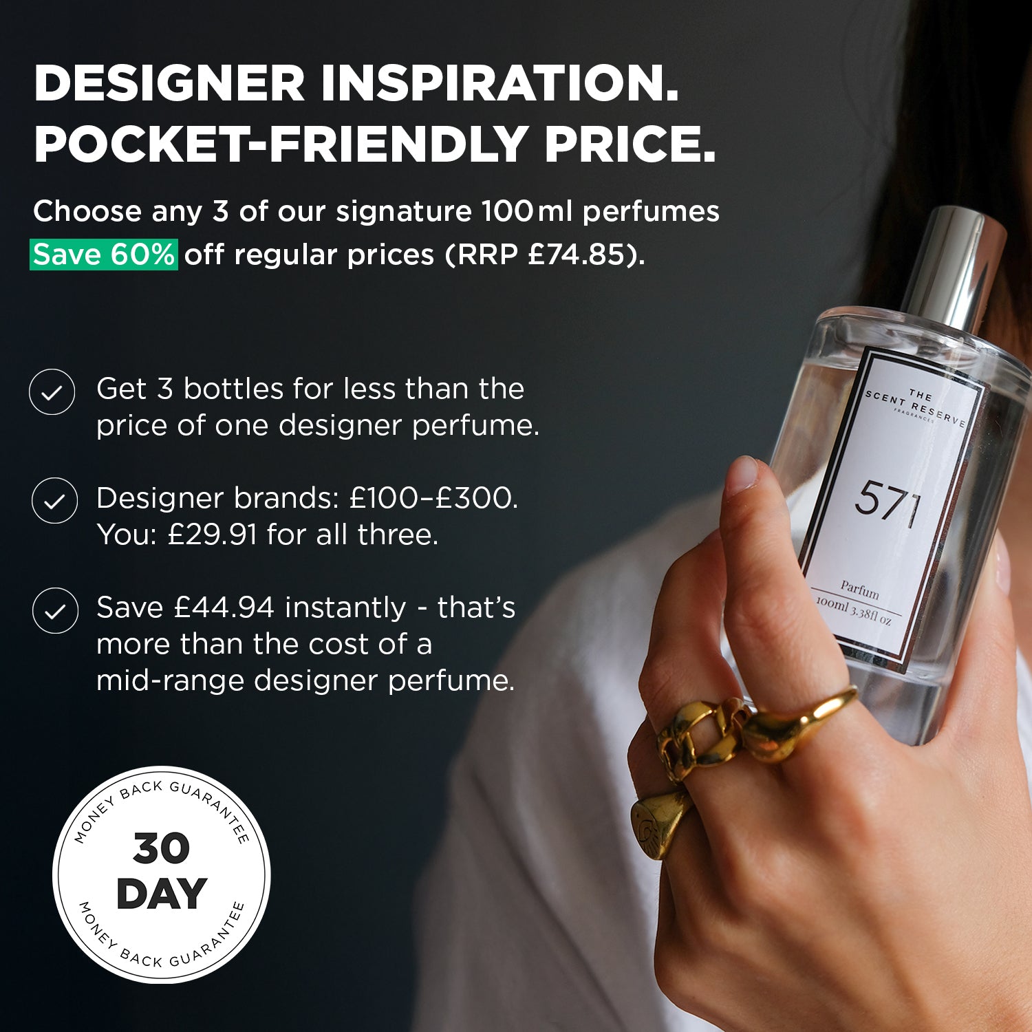 3 x 100ml Perfume Bottles