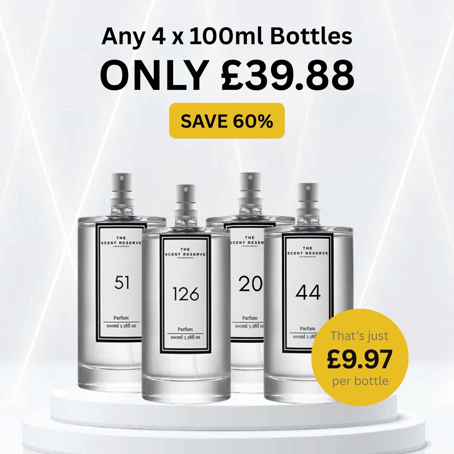 4 x 100ml Perfume Bottles
